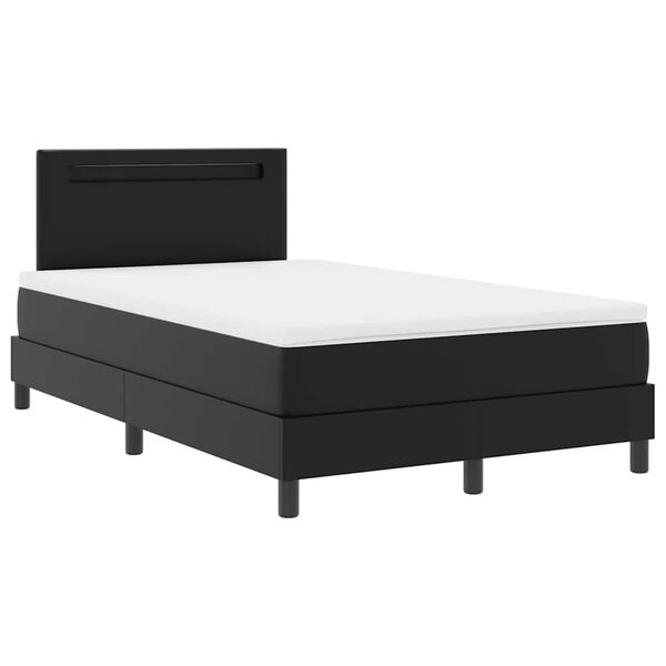 vidaXL Lit &agrave; ressorts avec matelas Noir 120 x 190 cm Simili cuir