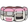 vidaXL Parc pliable pour chien avec sac de transport Rose 145x145x61cm