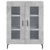 vidaXL Buffet haut Gris b&eacute;ton 69,5x34x180 cm Bois d'ing&eacute;nierie