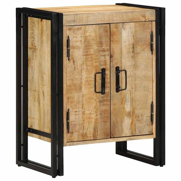 vidaXL Cabinet &agrave; chaussures avec porte Marron Bois de manguier massif