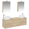vidaXL Ensemble de mobilier de salle de bain 5 pcs Ch&ecirc;ne Sonoma