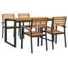 vidaXL Ensemble &agrave; manger de jardin 5 pcs bois d'acacia massif et m&eacute;tal