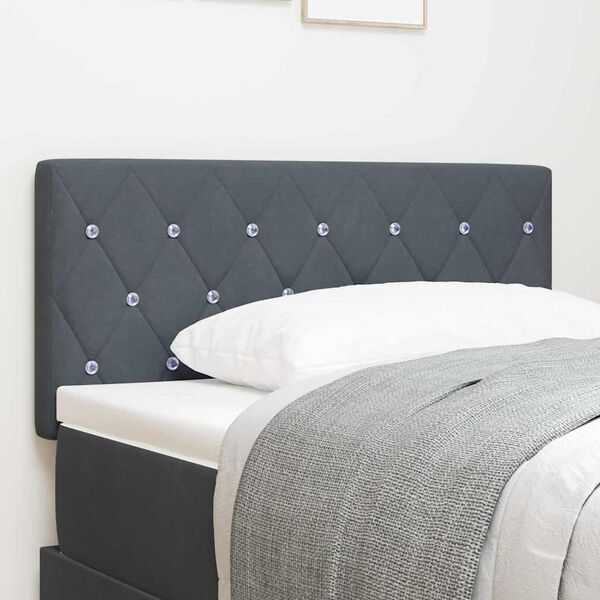 vidaXL T&ecirc;te de lit LED avec t&ecirc;te de lit Gris fonc&eacute; 90 cm Polyester
