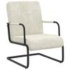 vidaXL Chaise cantilever Blanc cr&egrave;me Velours
