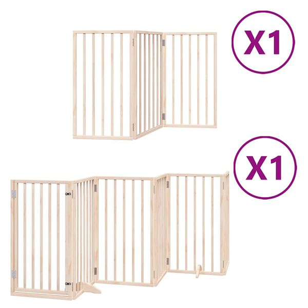 vidaXL Barrière pour chiens avec porte pliable 9panneaux bois peuplier