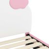 vidaXL Cadre de lit pour enfants avec t&ecirc;te de lit Rose 90 x 200 cm PU