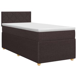 vidaXL Lit boxspring avec matelas Marron fonc&eacute; 80 x 200 cm Tissu