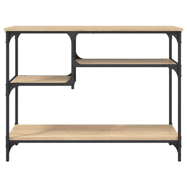 vidaXL Table console avec &eacute;tag&egrave;res ch&ecirc;ne sonoma 100x35x75 cm