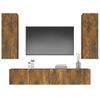 vidaXL Ensemble de meubles TV 4 pcs Ch&ecirc;ne fum&eacute; Bois d'ing&eacute;nierie