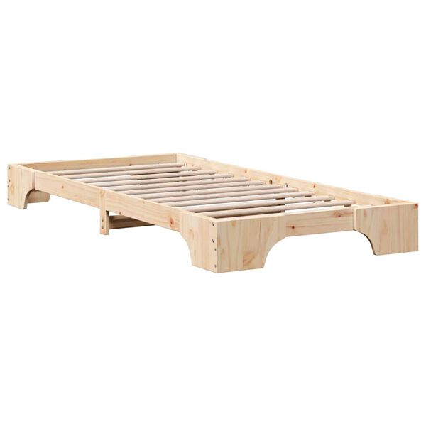 vidaXL Cadre de lit Naturel 90 x 190 cm Pin massif
