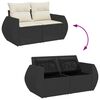 vidaXL Ensemble de canap&eacute; de jardin avec coussin 12 pcs Noir et cr&egrave;me