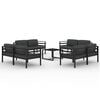 vidaXL Salon de jardin 9 pcs avec coussins Aluminium Anthracite