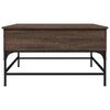 vidaXL Table basse ch&ecirc;ne marron 80x80x45 cm bois d'ing&eacute;nierie et m&eacute;tal