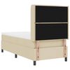 vidaXL Lit &agrave; ressorts avec matelas Cr&egrave;me 90 x 200 cm tissu