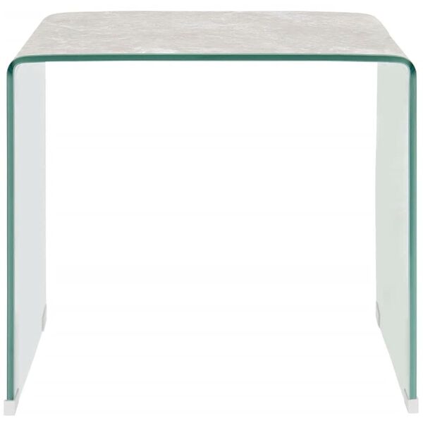 vidaXL Table basse Marron Marbre 50x50x45 cm Verre tremp&eacute;