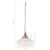 vidaXL Lampe suspendue industrielle Blanc Fer et bois solide 45 cm E27