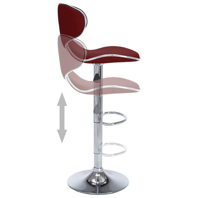 vidaXL Tabourets de bar lot de 2 rouge bordeaux similicuir