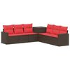 vidaXL Ensemble de Canap&eacute;s 7 pc Marron et rouge