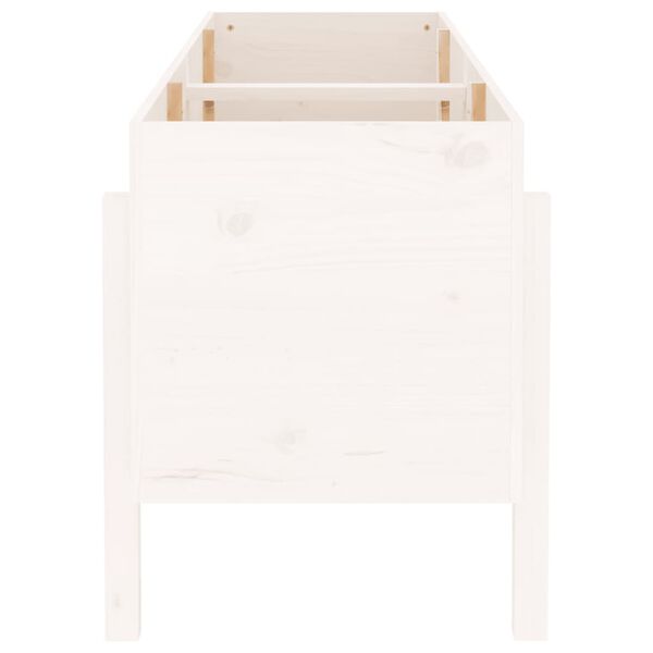 vidaXL Lit sur&eacute;lev&eacute; de jardin blanc 160x50x57 cm bois de pin massif