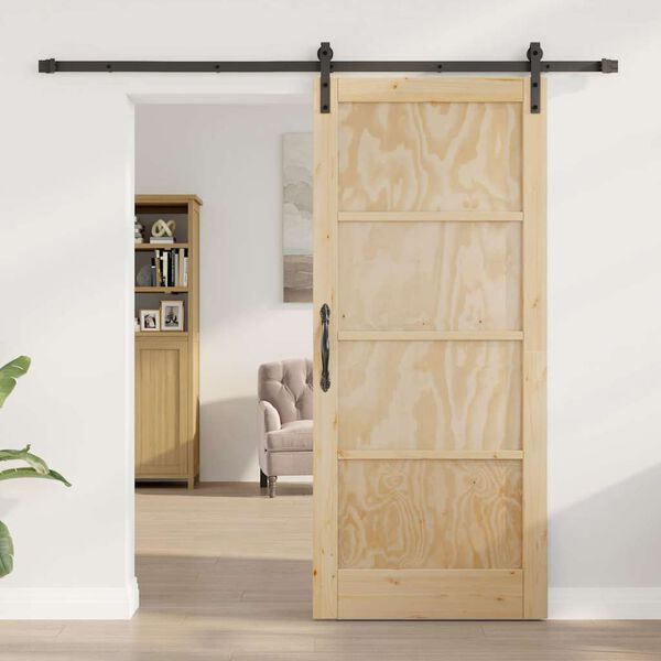 vidaXL Porte coulissante Marron 86 x 198,5 cm Pin massif