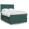 vidaXL Sommier &agrave; lattes de lit et matelas Vert fonc&eacute; 140x200cm Velours