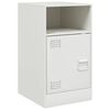 vidaXL Tables de chevet 2 pcs blanc 34,5x39x62 cm acier