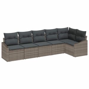 vidaXL Ensemble de Canap&eacute;s avec coussin 6 pcs Gris polyrotin