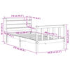 vidaXL Cadre de lit et t&ecirc;te de lit sans matelas cire marron 100x200 cm