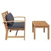 vidaXL banc Brun et gris fonc&eacute; 110 x 66 x 76 cm Bois de teck massif