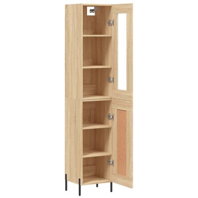 vidaXL Buffet haut Chêne sonoma 34,5x34x180 cm Bois d'ingénierie