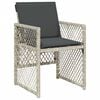 vidaXL Chaises de jardin avec coussins lot de 4 gris clair poly rotin
