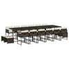vidaXL Ensemble &agrave; manger de jardin et coussins 17 pcs marron rotin