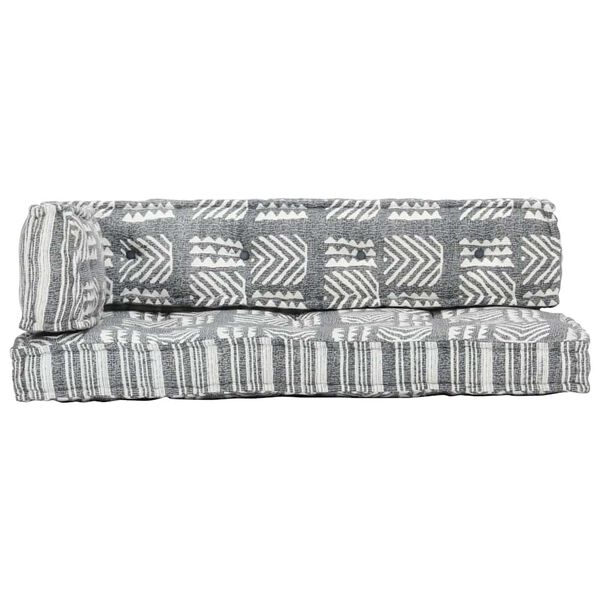 vidaXL Coussin de canap&eacute; palette Gris Tissu Patchwork