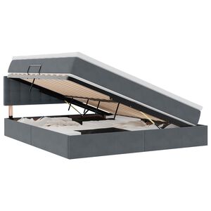 vidaXL Lit de Rangement avec matelas Gris fonc&eacute; 180 x 200 cm Velours