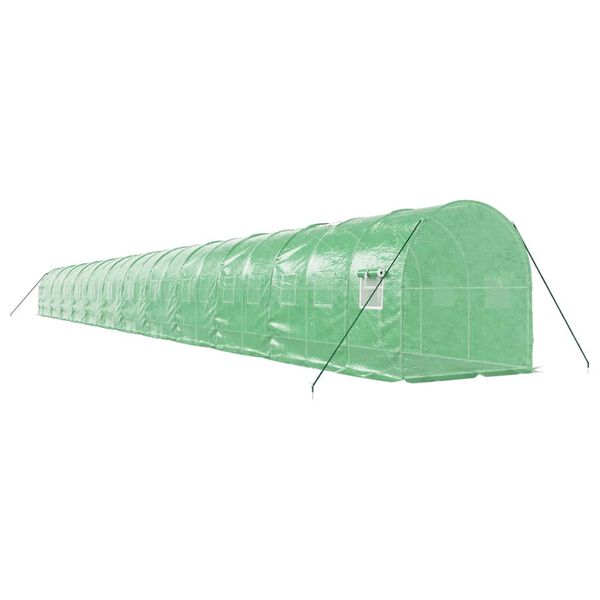 vidaXL Serre avec cadre en acier vert 48 m&sup2; 24x2x2 m