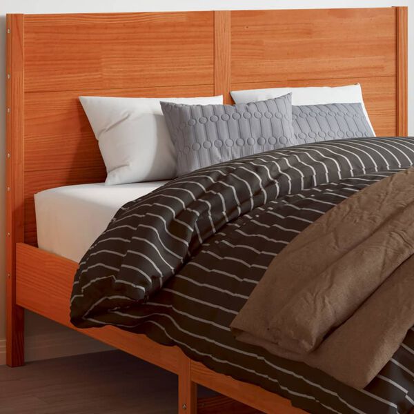 vidaXL T&ecirc;te de lit cire marron 135 cm bois massif de pin