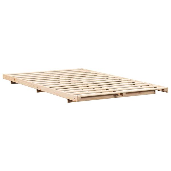 vidaXL Cadre de lit sur&eacute;lev&eacute; Marron 120 x 200 cm Bois massif en pin
