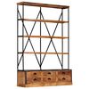 vidaXL Biblioth&egrave;que &agrave; 4 &eacute;tag&egrave;res avec 6 tiroirs 122x36x181 cm Manguier