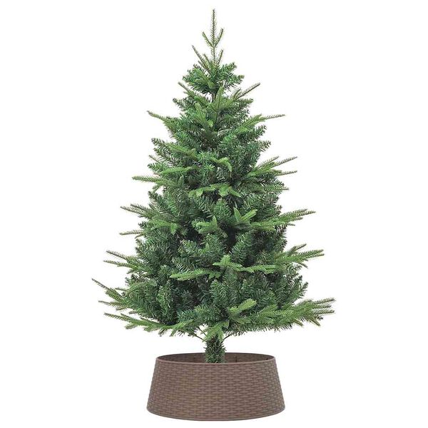 vidaXL Jupe de sapin de Noël marron Ø65x23 cm plastique