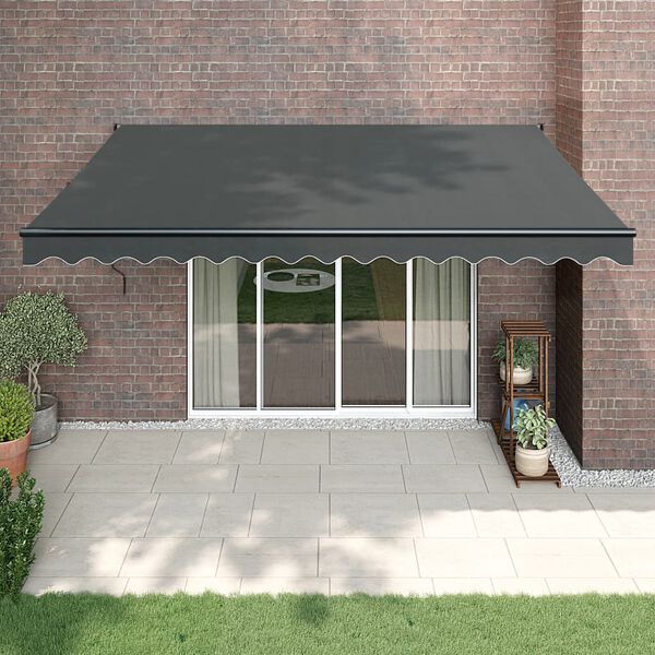 vidaXL Auvent r&eacute;tractable anthracite 4x3 m tissu et aluminium