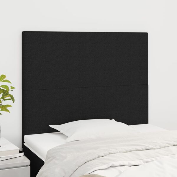 vidaXL T&ecirc;te de lit Noir 80x5x118/128 cm Tissu