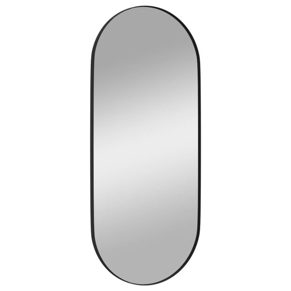 vidaXL Miroir mural Noir 35x80 cm Ovale