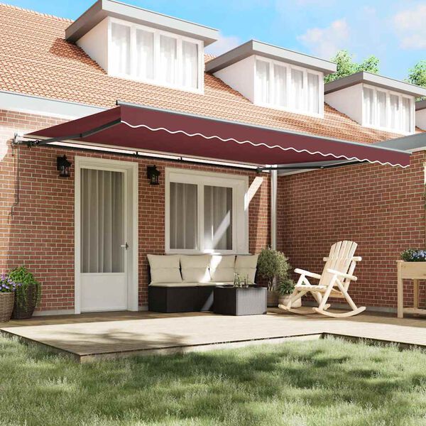 vidaXL Auvent r&eacute;tractable automatique bordeaux 450x300 cm