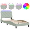 vidaXL Cadre de lit avec LED sans matelas gris clair 80x200 cm velours