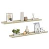 vidaXL &Eacute;tag&egrave;res murales 2 pcs blanc et ch&ecirc;ne sonoma 80x9x3 cm