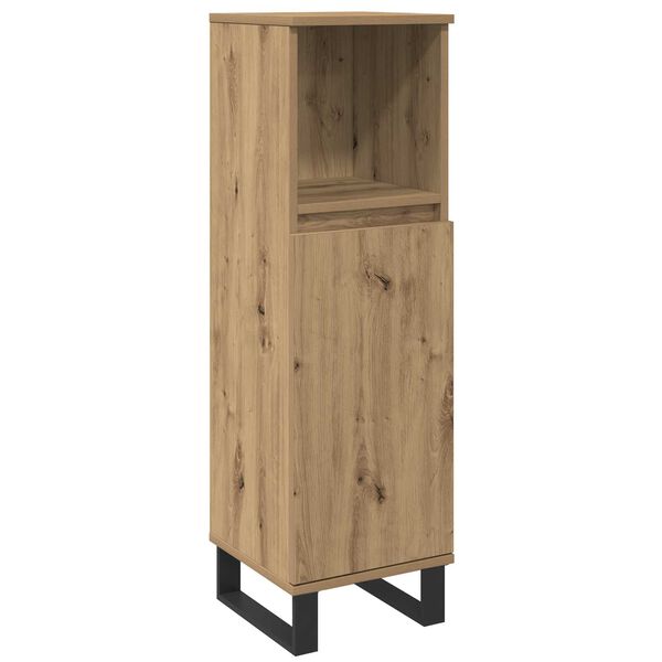 vidaXL Ensemble de mobilier de salle de bain avec porte 3 pcs Marron
