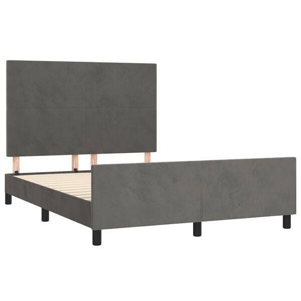vidaXL Cadre de lit sans matelas gris fonc&eacute; 140x190 cm velours