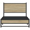 vidaXL Cadre de lit en m&eacute;tal sans matelas ch&ecirc;ne sonoma 100x200 cm