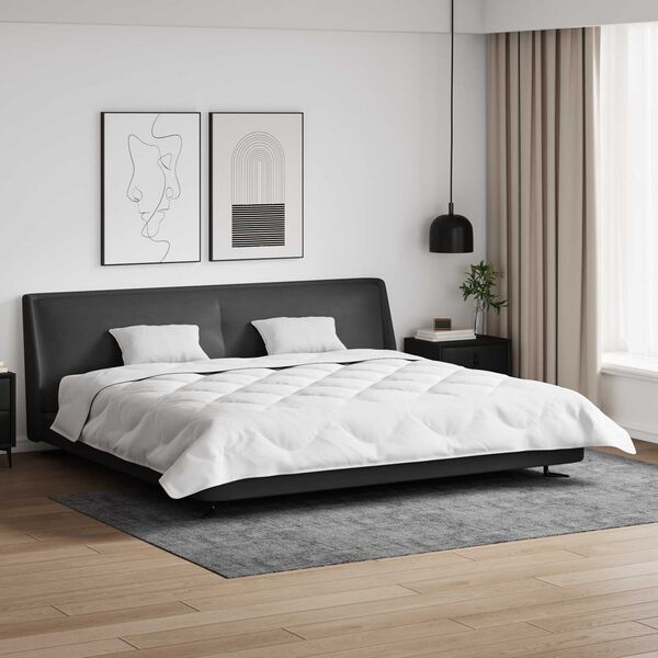 vidaXL Couette avec Oreillers 3 pcs Blanc Microfibre et Plumes D'oie