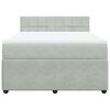 vidaXL Sommier &agrave; lattes de lit et matelas Gris clair 140x200cm Velours